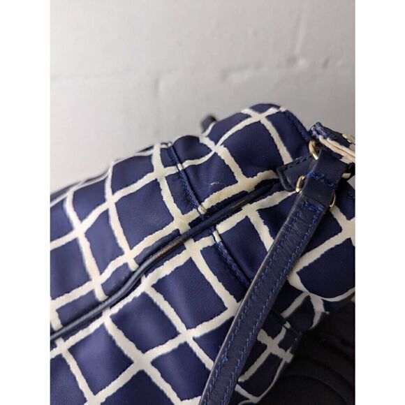 Kate Spade New York Seaside Nylon Francis Bag in Navy White Checkers With Changi - Picture 11 of 16